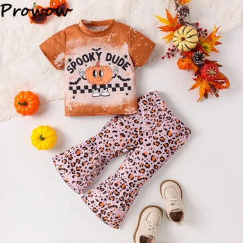 Prowow/ Детски костюми за Хелоуин за момичета от 1 до 6 години, Тениски с надпис 