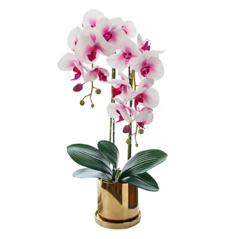 Изкуствени цветя, орхидеи, Изкуствени цветя орхидея phalaenopsis, Бонсай, Цветя, орхидеи в саксии за дома за Офиса, за Сватба парти