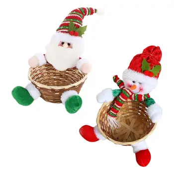 Коледна Кошница С Шоколадови Бонбони, Декорация На Дядо Коледа За Дома, Скъпа Лосове, Снежен Човек, Кошница За Съхранение На Плодове, Подаръци За Нова Година 2023, Вечерни Аксесоари