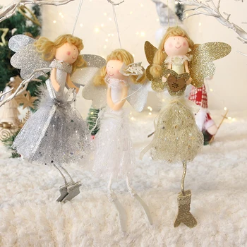 2023 Коледна Украса Плюшен Малка Кукла От Плат Ангел За Момичетата Кукла Коледно Дърво Висулка Начало Декор За Парти 2024