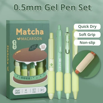 4 бр./компл. 0,5 mm ST бързо съхнещи Гел химикалки За Гладко Писане, Прибиращи химикалки, Офис Студентски, училищни Канцеларски материали