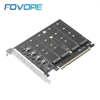 4 порта M. 2 M-Key NVME SSD устройство Странично за PCIE 4.0 Добро решение за съхранение на данни