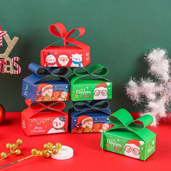 5шт Коледни Подаръчни торбички Торбички Дядо Коледа Плик Чанта Коледно Дърво Лосове Коледна кутия шоколадови бонбони Нова година 2024 Опаковъчен пакет Кутии