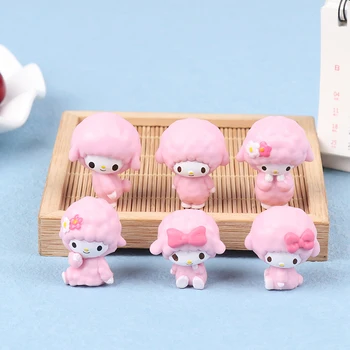 6 Бр. Аниме Фигурка на Sanrio MY Melody Little Sheep Q Версия Kawaii Кукла PVC са подбрани Модел Играчка Калъф За Телефон Кръпка За Украса