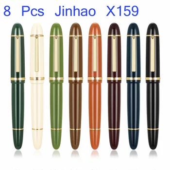 8 X Jinhao X159 Перьевая дръжката е От смола Голям Размер, ултра Тънък/Тънък/Среден Съвет С Конвертером, Бизнес Офис Ученически Пособия