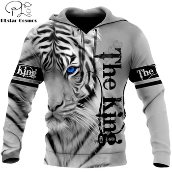 Animal The King Tiger, луксозна hoody Унисекс с 3D принтом, Мъжки hoody, пуловер с цип, яке, ежедневни спортни костюми DW0285