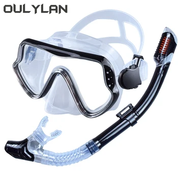 Oulylan Професионална маска за гмуркане, шнорхел за подводно плуване за възрастни, Екипировка за гмуркане, Противотуманная силиконовата маска за плуване с защита от uv