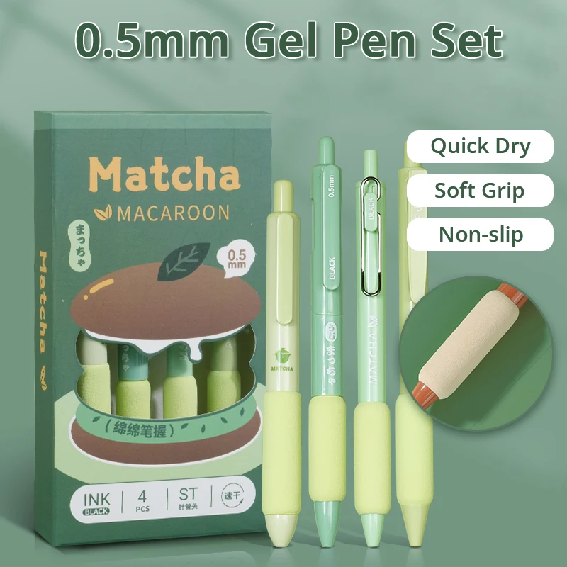 4 бр./компл. 0,5 mm ST бързо съхнещи Гел химикалки За Гладко Писане, Прибиращи химикалки, Офис Студентски, училищни Канцеларски материали