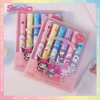 Аниме маркер Kawaii Sanrio, скъпа луминесцентна дръжка Pompompurin Hello Kitty, творчески канцеларски материали, оригинални подаръци за деца