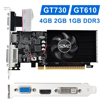 Видео карта GT730 4GB DDR3 128Bit с охлаждащ вентилатор HD + VGA + DVI Порт PCI-E2.0 16X Видео карта за КОМПЮТЪР, за настолни КОМПЮТРИ/Сървъри
