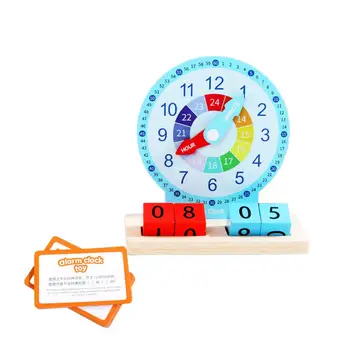 Дървени играчки-часовник Ръчна изработка с основание Детски играчки-часовници Образователни Детски играчки-часовници