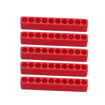 Държач за битове 5 бр., Отвертка с шестигранным опашка на 10 Дупки 1/4, Пластмасови Преносими Организаторите за съхранение на Отвертки, за съхранение на инструменти за тави