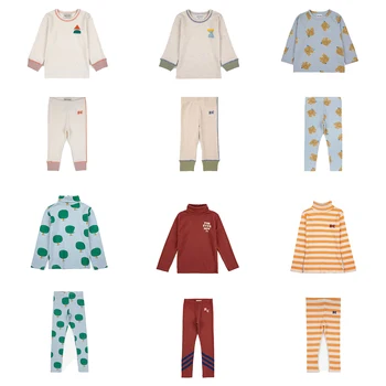 Есенен комплект на детски дрехи Bobo, фланелка с дълъг ръкав за Малки момчета и момичета, Детски памук домашен костюм, Зимна памук топ и панталон за новородени