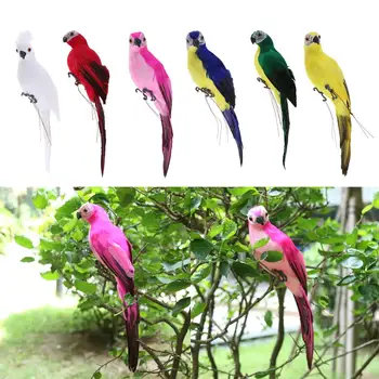 Изкуствена статуя на птици-папагали - забавни изваяни орнаменти
