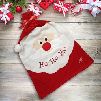Коледни извънгабаритни подарък пакети за Коледа с завязками, чанта на Дядо Коледа, Голям многократна употреба подарък пакет за празнична украса