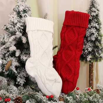 Коледни Чорапи, Красива Работа На 2023 Коледен Отглеждане Вязаный Чорап Дядо Цветни Бонбони Подарък Пакет Коледно Дърво Декор
