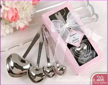 Любов Безмерна, Мерителни лъжици за сърцето на подарък КороБке_ Розови Сватбени сувенири + 100 компл./лот + Безплатна доставка DHL