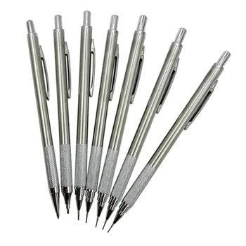 Механичен молив за рисуване метал Автоматичен молив с грифелями за писане на фигурата Подпис 0.3/0.5/0.7/0.9/1.3/2.0/3.0 мм