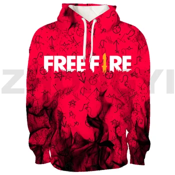 Модерен 3D блузи с качулка Free Fire Garena, пуловер с принтом, градинска облекло оверсайз за тийнейджъри, мъжки дрехи Free Fire Game, връхни дрехи