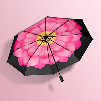 Мъжки Женски Чадър От Слънце и дъжд, защита от ултравиолетови лъчи, Ветроупорен Компактни Сгъваеми чадъри за пътуване на открито