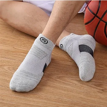 Мъжки чорапи с дебела подметка, дишащи, абсорбиращи потта Чорапи за бягане на открито, елитни баскетболни спортни чорапи
