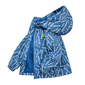 Непромокаеми якета с качулка за момчета с азбука, топло яке на руното лигавицата на мълния, училищни облекло, Горно палто, детски връхни облекла, Ветровка 3-14 години