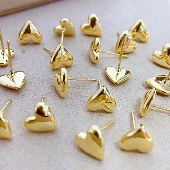 Обеци-карамфил YUNLI от настоящето 18-каратово злато във формата на сърце, обеци от чисто злато AU750, дамски бижута за подарък