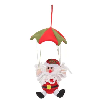 Парашютное Коледна украса във формата на снежен човек, Коледни кукли за скокове с парашут, плат, празнична атмосфера за пазаруване