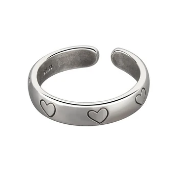 Прости пръстен е сребърен цвят във формата на сърце за жени, Минималистичные Реколтата, бижута за Парти по случай Рожден Ден, подаръци 2023, Новост, Мода