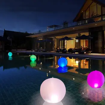Светещото кълбо, Забавен Надуваем Светещото кълбо, PVC, led топка с дистанционно управление, Декоративна плажна топка за открития плувен басейн на открито