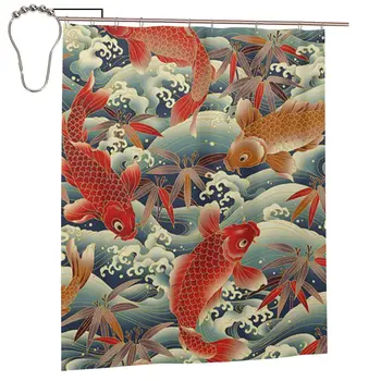 Скъпа Златна Рибка, завеса за душ под формата на животински за баня, Комплект за завеси за баня с железни куки, подарък за дома, 60x72 инча
