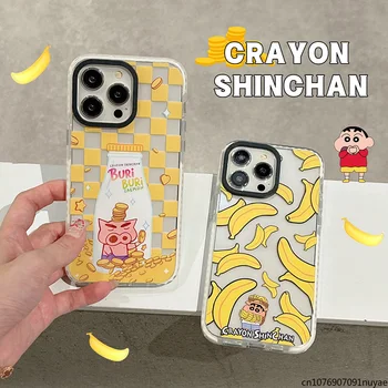 Сладки Мультяшные Калъфи за телефони Crayons Shin-chans за iPhone 15 14 13 12 11 Pro Max 