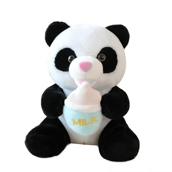 Страхотна Супер Симпатична панда, меко животно, держащее бутилка, плюшен играчка за рожден Ден, подарък за Коледа, играчка за деца