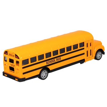 Училищен автобус Игри превозни средства Задни колата е Жълт Училищен автобус Играчки Модел Декор Подарък Сувенири за партита най-Добрият подарък за рожден Ден 24 картинка
