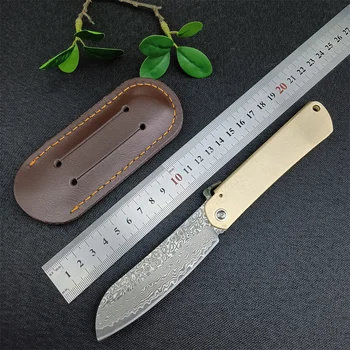 Японски класически джобен нож от дамасской неръждаема стомана EDC, Ловен нож, за къмпинг, за ежедневна употреба, Плодови ножове - Higonokami